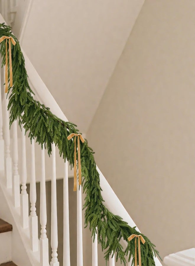 Cherica 2 Pcs Christmas Garland with Lights 6 Ft, Real Touch Norfolk Pine Garland for Mantle, Christmas Decorations Indoor Outdoor for Wall Fireplace, Faux Greenery Cedar Garland Realistic for Table Decor - Image 4